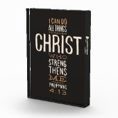 Ich kann alles durch Christus Bibelverse tun Fotoblock (Rechts)
