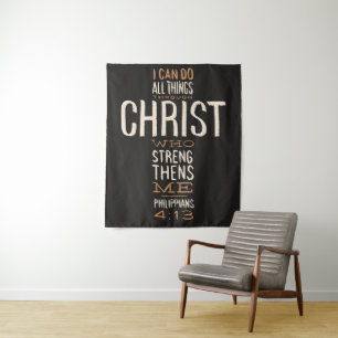 Ich kann alles durch Christus Bibelverse tun Wandteppich