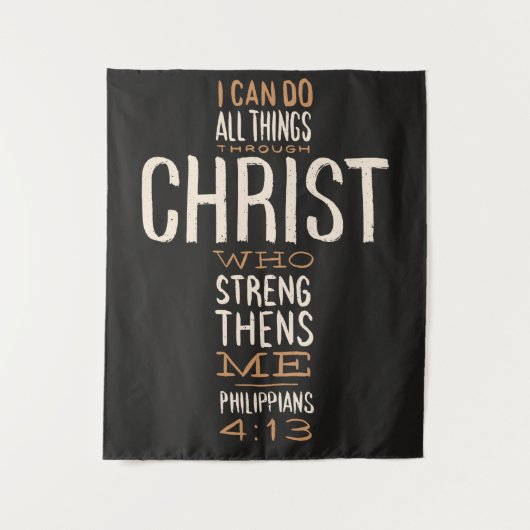 Ich kann alles durch Christus Bibelverse tun Wandteppich (Vorderseite)