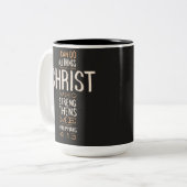 Ich kann alles durch Christus Bibelverse tun Zweifarbige Tasse (Vorderseite Links)