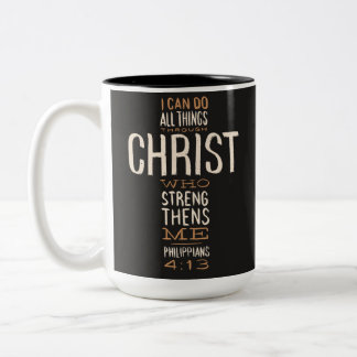 Ich kann alles durch Christus Bibelverse tun Zweifarbige Tasse