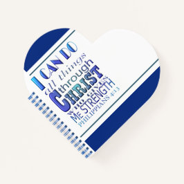 Ich kann alles durch Christus blauer Text machen Notizblock