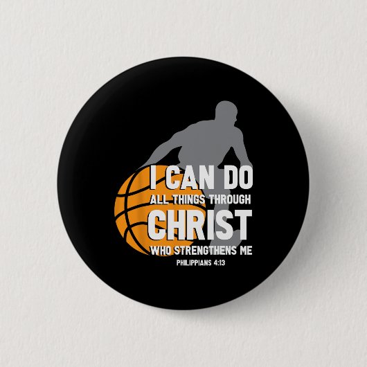 Ich kann alles durch Christus Christliche Baske tu Button (Vorderseite)
