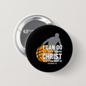 Ich kann alles durch Christus Christliche Baske tu Button (Vorne & Hinten)