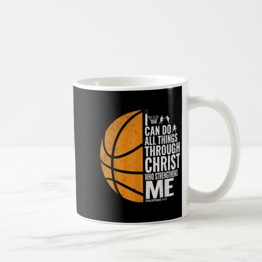 Ich kann alles durch Christus Christliche Baske tu Kaffeetasse (Rechts)