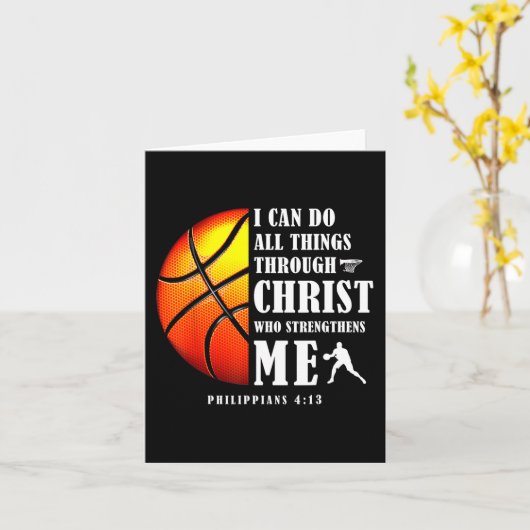 Ich kann alles durch Christus Christliche Baske tu Karte (Gelbe Blume)