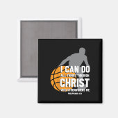 Ich kann alles durch Christus Christliche Baske tu Magnet (Vorderseite/Rückseite)