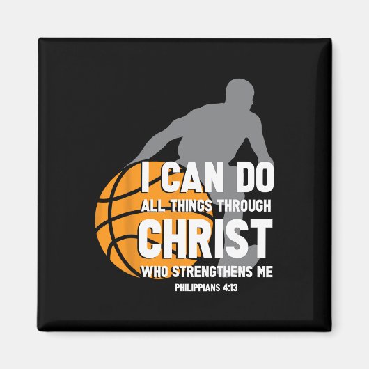 Ich kann alles durch Christus Christliche Baske tu Magnet (Vorne)