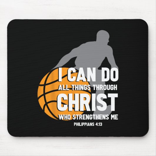 Ich kann alles durch Christus Christliche Baske tu Mousepad (Vorne)
