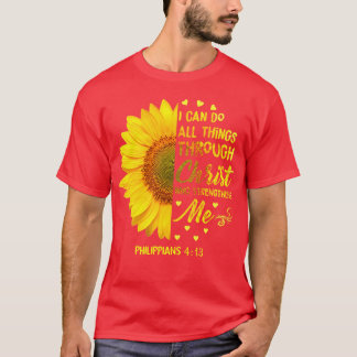 Ich kann alles durch Christus Daisy Blume tun T-Shirt