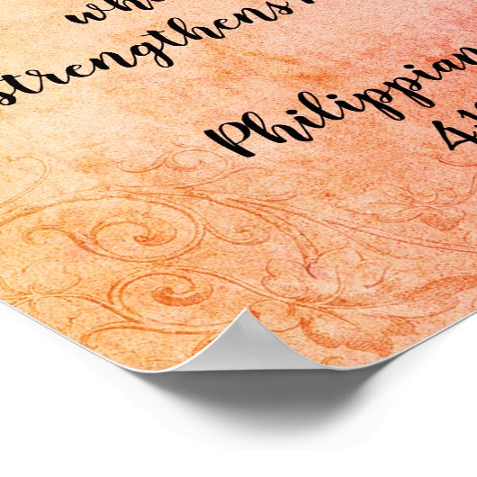 Ich kann alles durch Christus farbiges Poster tun (Ecke)