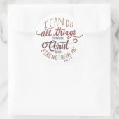 Ich kann alles durch Christus Jesus-Schrift tun Runder Aufkleber (Tasche)
