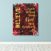 Ich kann alles durch Christus KJV-Schrift machen Leinwanddruck (Insitu (Holzboden))