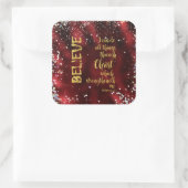 Ich kann alles durch Christus KJV-Schrift machen Quadratischer Aufkleber (Tasche)