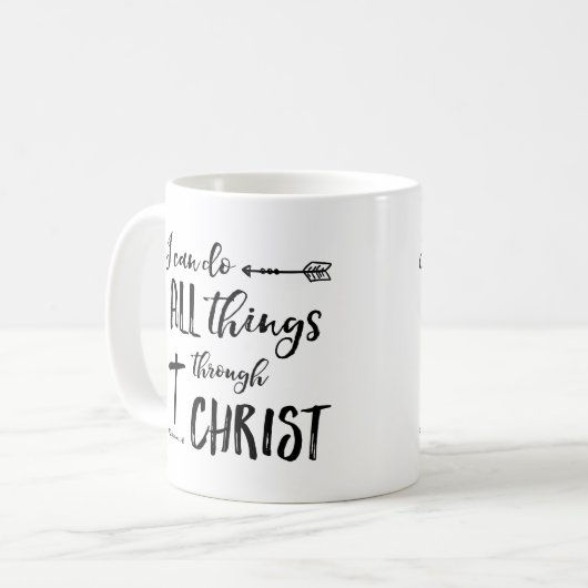 Ich kann alles durch Christus machen Kaffeetasse (Vorderseite Links)