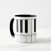Ich kann alles durch Christus mit Klaviertasten ma Tasse (Vorderseite Links)