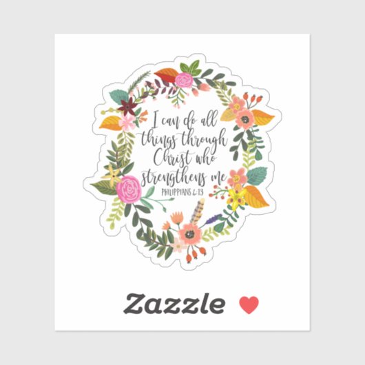 Ich kann alles durch Christus Philippinen machen Aufkleber (Blatt)