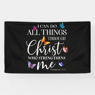 Ich kann alles durch Christus Schmetterlingskunst  Banner