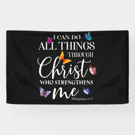 Ich kann alles durch Christus Schmetterlingskunst  Banner (Horizontal)