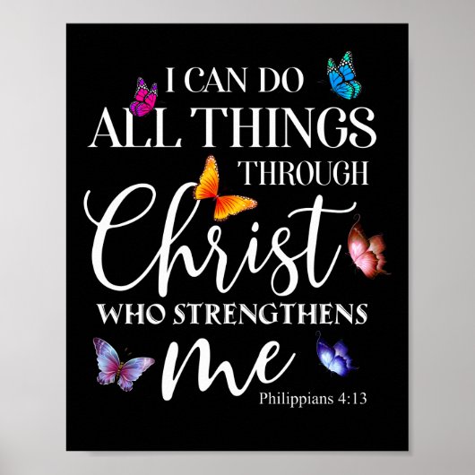 Ich kann alles durch Christus Schmetterlingskunst  Poster (Vorne)