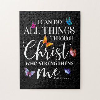 Ich kann alles durch Christus Schmetterlingskunst  Puzzle