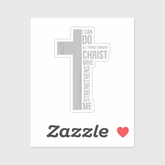 Ich kann alles durch Christus tun, der stärkt Aufkleber (Blatt)