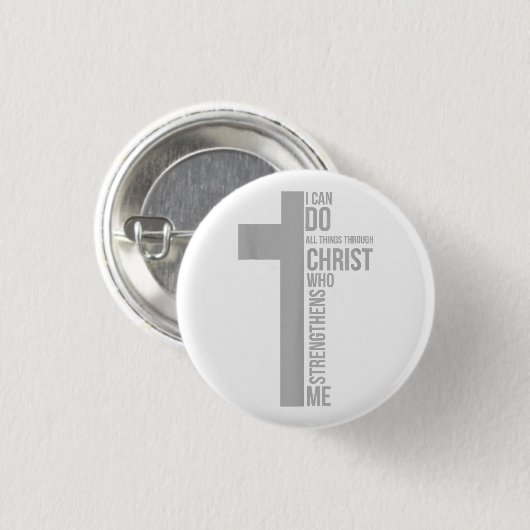 Ich kann alles durch Christus tun, der stärkt Button (Vorne & Hinten)