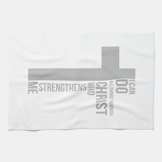 Ich kann alles durch Christus tun, der stärkt Geschirrtuch (Horizontal)