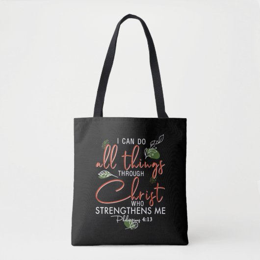 Ich kann alles durch Christus tun, der stärkt Tasche (Vorderseite)