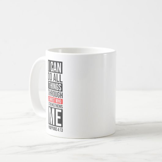 Ich kann alles durch Christus tun - Glaube Kaffeetasse (Vorderseite Links)