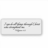 Ich kann alles durch Christus tun - klar Aufkleber (Vorderseite)