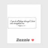 Ich kann alles durch Christus tun - klar Aufkleber (Blatt)