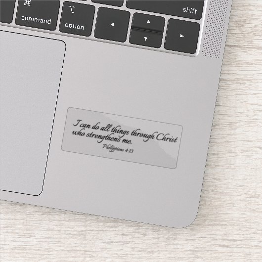 Ich kann alles durch Christus tun - klar Aufkleber (Detail)
