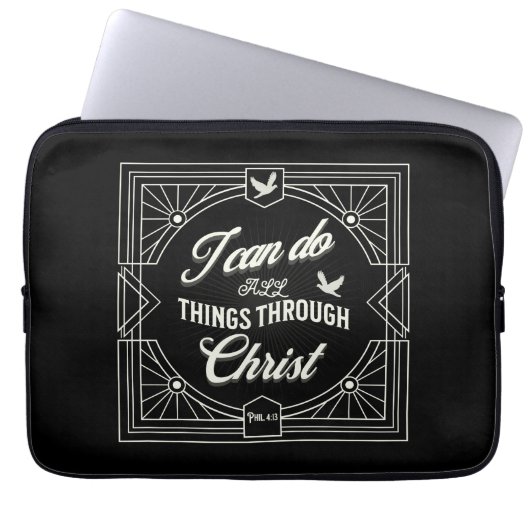 Ich kann alles durch Christus tun Laptopschutzhülle (Vorderseite)