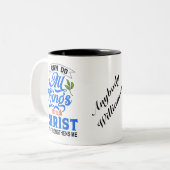 Ich kann alles durch Christus tun - personalisiere Zweifarbige Tasse (Vorderseite Links)