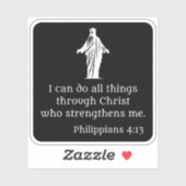 Ich kann alles durch Christus tun (weiß) Aufkleber (Blatt)