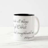 Ich kann alles durch Christus tun Zweifarbige Tasse (VorderseiteRechts)