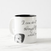 Ich kann alles durch Christus tun Zweifarbige Tasse (Vorderseite Links)