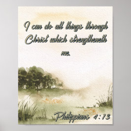 Ich kann alles durch Christus Wasserfarbenbaum mac Poster