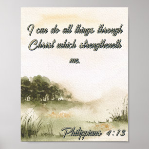 Ich kann alles durch Christus Wasserfarbenbaum mac Poster