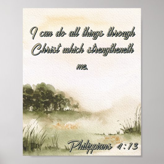 Ich kann alles durch Christus Wasserfarbenbaum mac Poster (Vorne)