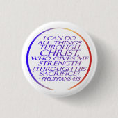 Ich kann alles durch das Christliche Bibelverse tu Button (Vorderseite)