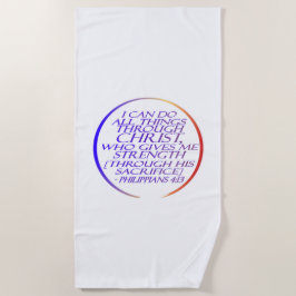 Ich kann alles durch das Christliche Bibelverse tu Strandtuch