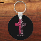 Ich kann alles durch den chronischen Brustkrebs A Schlüsselanhänger (Vorderseite)