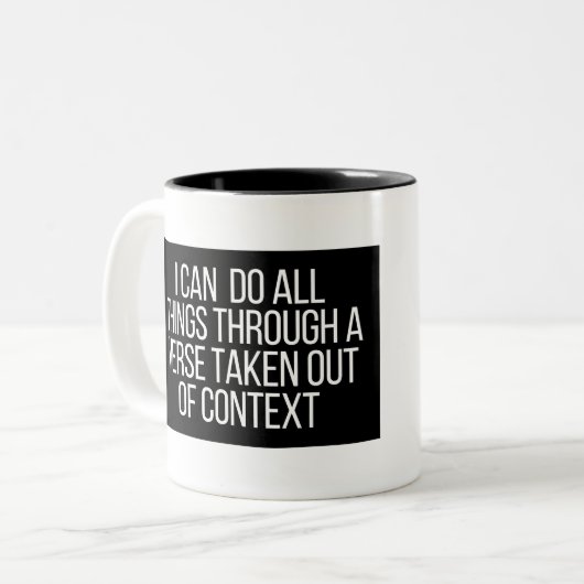 Ich kann alles durch eine Verse tun Zweifarbige Tasse (Vorderseite Links)