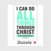 Ich kann alles durch Handgelenk, Bibelverse tun Aufkleber (Blatt)