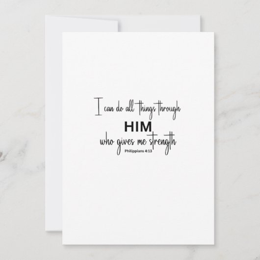 Ich kann alles durch Ihn tun .... Dankeskarte (Vorderseite)