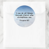 Ich kann alles durch...Philippinen 4:13 Runder Aufkleber (Tasche)