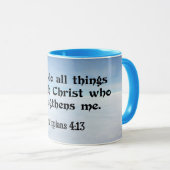 Ich kann alles durch...Philippinen 4:13 Tasse (VorderseiteRechts)