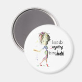 Ich kann alles in Heelsen machen! Fun Stiletto Ges Magnet (Vorderseite/Rückseite)